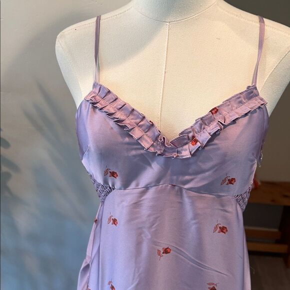 Free People Intimately On My Own Floral Satin Nightgown/Dress New! - Picture 6 of 10